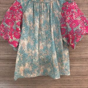 Elegant Women's Blouse with Pink Embroidery